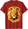 LionTeez Lion T-Shirt Brown Lion Tee T-Shirt - Cranberry Red