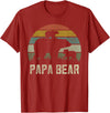 Bear Cubs Family Matching Gifts & Shirts Clothing Funny Papa Bear Shirts, Cub 2 Kids Fathers Day Grandpa T-Shirt - Cranberry Red