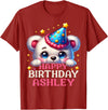Birthday Teddy Surprise Customized First Name Tee Celebrating Ashley's Birthday Party with a cute Teddy T-Shirt - Cranberry Red