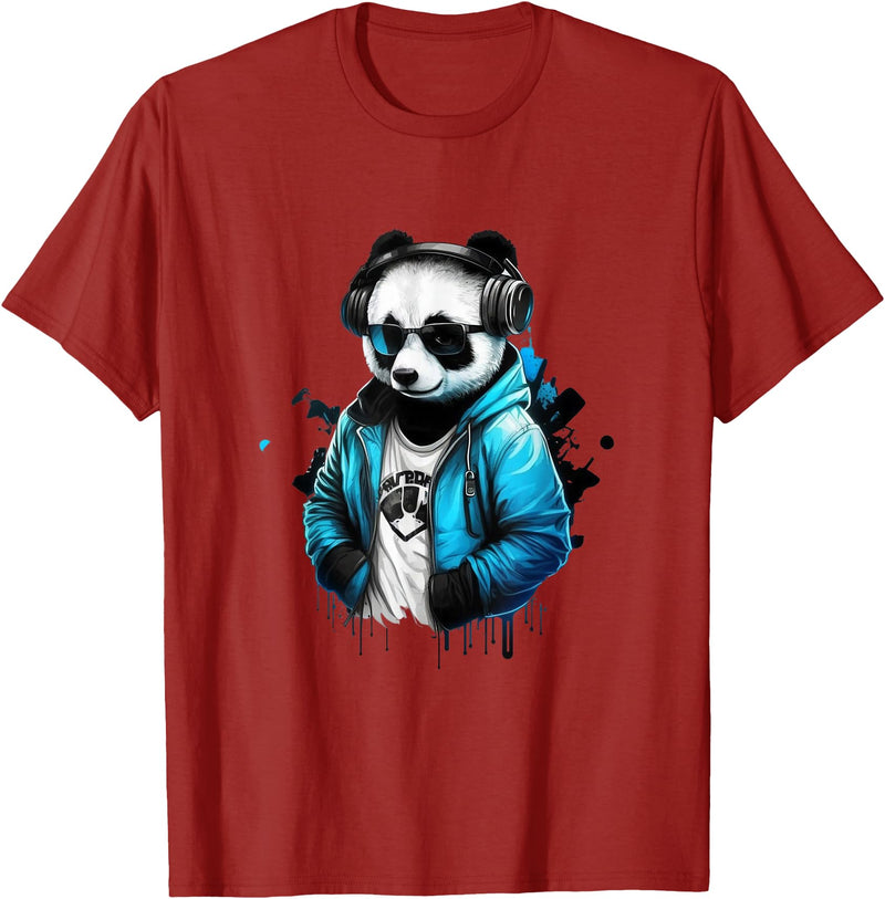 Panda Musik DJ Controller Gaming Panda Panda Music DJ Controller Gaming Panda T-Shirt - Cranberry Red
