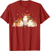 Guinea Pig Christmas Clothing Guinea Pigs Tangled Up In Christmas Lights Guinea Pig Lover T-Shirt - Cranberry Red