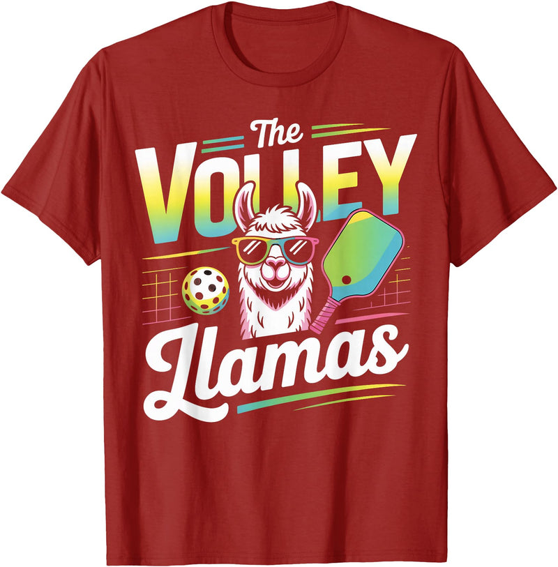CharlIan Minds - LlamaLovers The Volley Llamas Pickleball Funny Llama T-Shirt - Cranberry Red