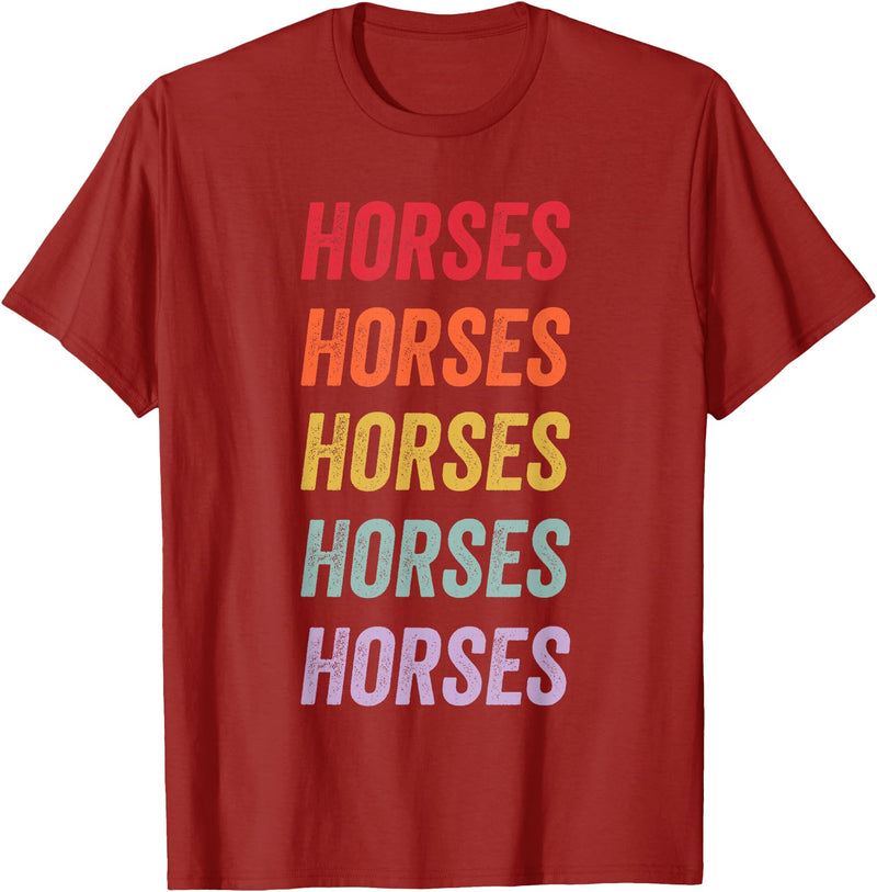horses Apparel Horses T-Shirt - Cranberry Red