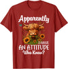 Sarcastic Humor Highland Cow Farm Cow Girls Women Apparently I Have An Attitude Who Knew Sarcasm Highland Cow T-Shirt -
