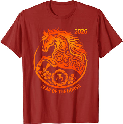 Horse Year 2026 Chinese New Year Gifts & Tees Horse Year Happy Chinese New Year 2026 Horse Year Design T-Shirt