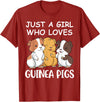 Guinea Pig Gifts & Prints Guinea Pig Shirt Girls Guinea Pig Gifts Women Guinea Pig T-Shirt - Cranberry Red