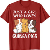 Guinea Pig Gifts & Prints Guinea Pig Shirt Girls Guinea Pig Gifts Women Guinea Pig T-Shirt - Cranberry Red