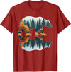 Forest Mountain Wildlife Trees Trees Wildlife Reflection Nature Bear Outdoor Forest T-Shirt - Cranberry Red