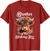 Brother Highland Cow Birthday Girl Brother Of The Birthday Girl Highland Cow Farm Family T-Shirt - Cranberry Red