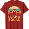 Llama Squad With Glasses Funny Funny Llama Squad Sunglasses Cool Llamas Vintage Gift T-Shirt - Cranberry Red