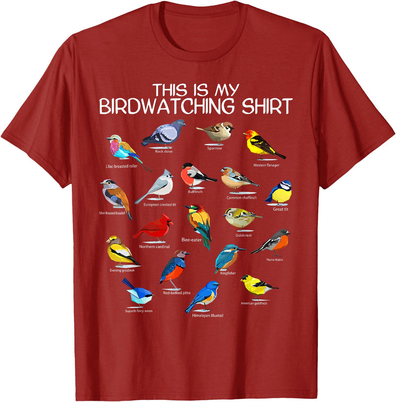Funny Mens Bird Shirt Gifts For Birding Lovers This is my Birdwatching Shirt For Bird Lover & Birdwatcher T-Shirt - Cranberry Red