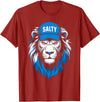 I Liked The Lions Before It Was Cool Tees Blue Lions Salty Wearing Hat Salty Cool Lions Strong Lions T-Shirt - Cranberry Red