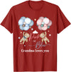 Bear Balloons Boy Or Girl Baby Gender Reveal Tee Bears Pink Or Blue Grandma Loves You Gender Reveal T-Shirt - Cranberry Red