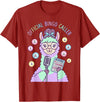 Cute Bingo Caller Activity Staff Gear Official Bingo Caller Llama Funny Activity Director Alpaca T-Shirt - Cranberry Red