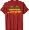 Just for Mom Mama Bear Four Cubs Shirt Retr Heart Mothers Day Gift T-Shirt - Cranberry Red