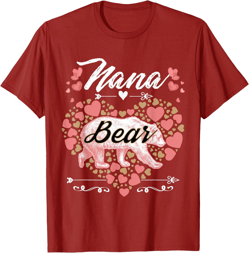 Nana Bear Shirt Designs and Gift Ideas for Grandma Nana Bear Shirt for Women - Cute Mother's Day and Birthday T-Shirt - Cranberry Red