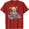 Colorful Teddy Art I Kids Teddy Bear Cute Teddy DJ T-Shirt - Cranberry Red