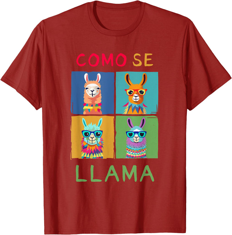 Como se LLAMA Shirts Funny Como Se LLAMA Animal for LLAMA Lovers T-Shirt - Cranberry Red