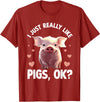 Pig Gift Pig Lover Stuff & Pig Novelty Accessories Funny Pig Design For Men Women Kids Animal Farmer Pig Lovers T-Shirt - Cranberry Red
