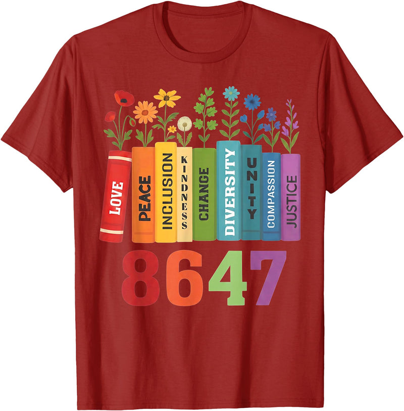 Retro Vintage 8647 Tee Retro Vintage 86 47 Floral 8647 T-Shirt - Cranberry Red