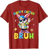 Happy Easter Bruh Bunny Rabbit Easter Day Men Boys Kids T-Shirt in Cranberry Red