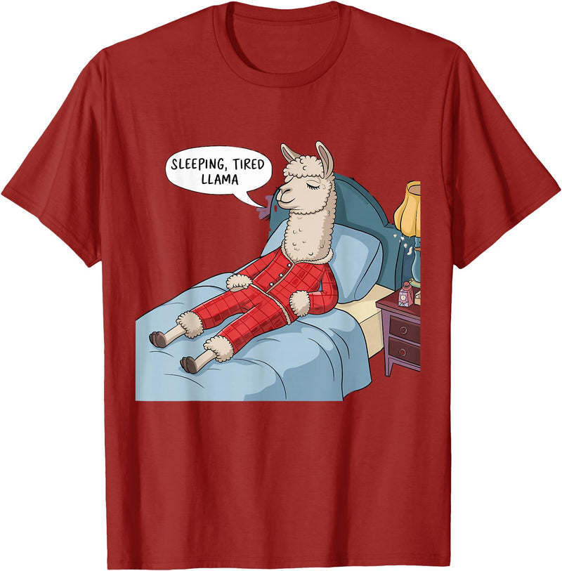Alpaca shirt Family Llama Pjs Clothes Alpaca Llama with Red Buffalo Plaid Pajamas Girl Boy Llama T-Shirt - Cranberry Red