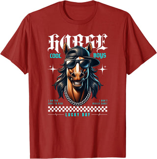 United Labels Horse - Lucky Days Streetwear Cool T-Shirt - Cranberry Red