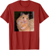 Hamster Meme Peace Sign Funny Pet Owner Trendy T-Shirt - Cranberry Red