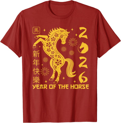 Chinese New Year 2026 Zodiac Year Of The Horse Year of The Horse Lunar Chinese New Year Zodiac T-Shirt