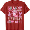 Pink Western Cowgirl Bday Party Family Matching Granny Of The Birthday Cow-Girl Rodeo Cowgirl Bday T-Shirt - Cranberry Red