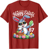 Dabbing Rabbit Bunny Eggs Dab Six Seven 6 7 Meme T-Shirt in Cranberry Red
