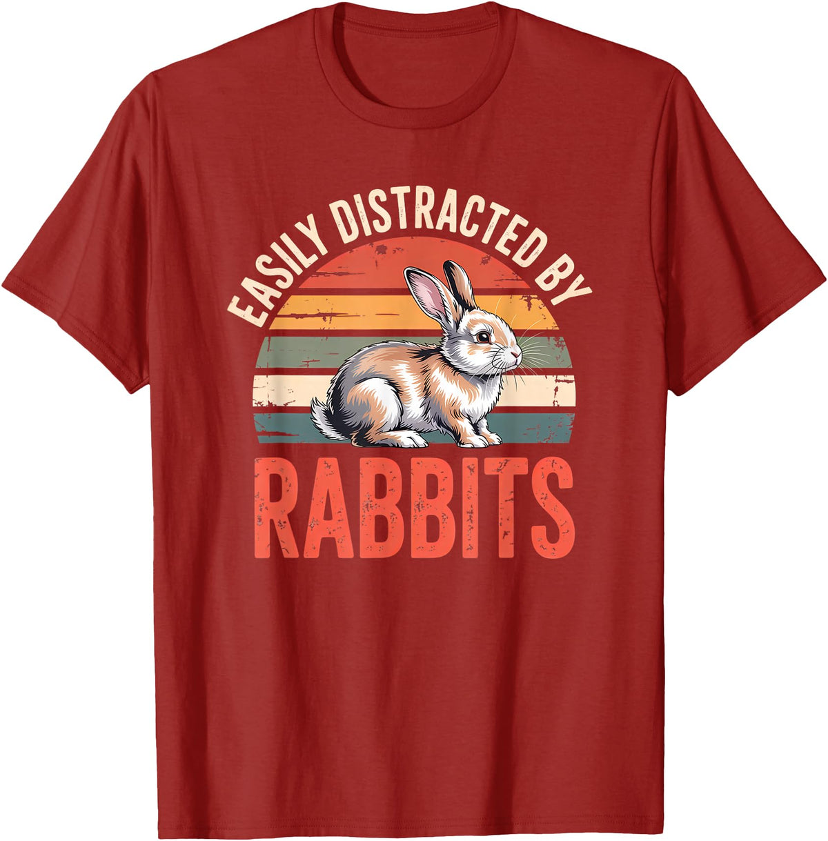 Cute Rabbit Lover Bunny Graphic T-Shirt in Cranberry Red