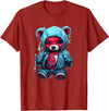 Teddy Bear Hoodie Street Style Urban Art Teddy Bear Hoodie Cool Street Style T-Shirt - Cranberry Red