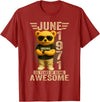 June 1971 55th Birthday Gifts for Men Women 55 Year Old June 1971 Teddy Bear 55th Birthday Men Women T-Shirt - Cranberry Red