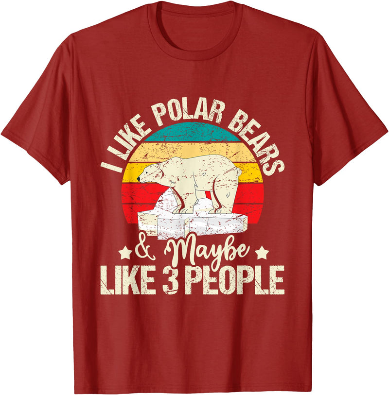 Funny Polar Bear Shirts I Like Polar Bears - Zookeeper Zoologist Zoo Animal Lover T-Shirt - Cranberry Red