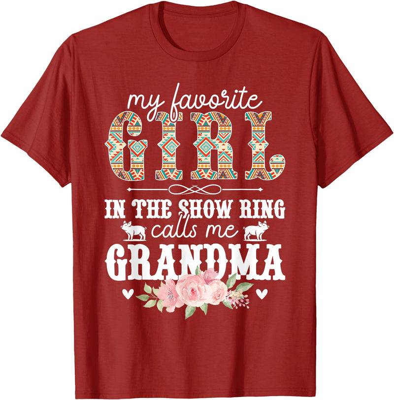 Proud Pig Show Grandma For Mother's Day Proud Pig Show Grandma Pig Show Grandmother T-Shirt - Cranberry Red
