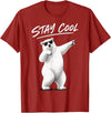 Polar Bear Enthusiast Apparel Polar Bear Wearing Sunglasses with Stay Cool Quote T-Shirt - Cranberry Red