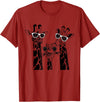 Cool Giraffe Summer Vacation Giraffe Family Matching Summer Sunglasses Vacation Safari T-Shirt - Cranberry Red