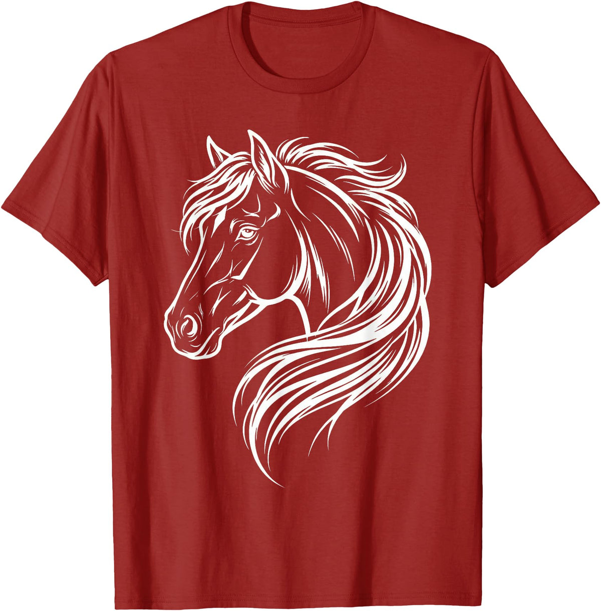 Horse Silhouette Farm Animal Graphic Horses Cute Horse Silhouette Art Equestrian Farm Animal Horse Lover T-Shirt - Cranberry Red