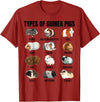 Educational Science Ideas Types of Guinea Pigs Educational Cavy Enthusiast Adults Kids T-Shirt - Cranberry Red