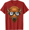 generic Buffalo with Sunglasses Wildlife Graphic for Men Women Kids T-Shirt - Cranberry Red