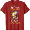 Fisherman & Fishing T-Shirts Funny Shirt "Natürlich ich komme schnell Ich habe Fische zum Fangen" [German Language] T-Shirt - Cranberry Red
