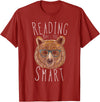 Reading Makes You Smart Bear Librarian Gifts Reading Makes You Smart Bear With Glasses Librarian Bookworm T-Shirt - Cranberry Red