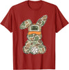 Cute Bunny Egg Hunter Rabbit Camouflage Easter Couples Boys T-Shirt in Cranberry Red