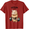 Hamster Muscle Training with Barbell Shrug Bar Fitness Gym T-Shirt - Cranberry Red