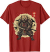 Anime Shirts For Men Women Kids Gifts Samurai Bear Shirt Warrior Vintage Graphic Japanese Men T-Shirt - Cranberry Red