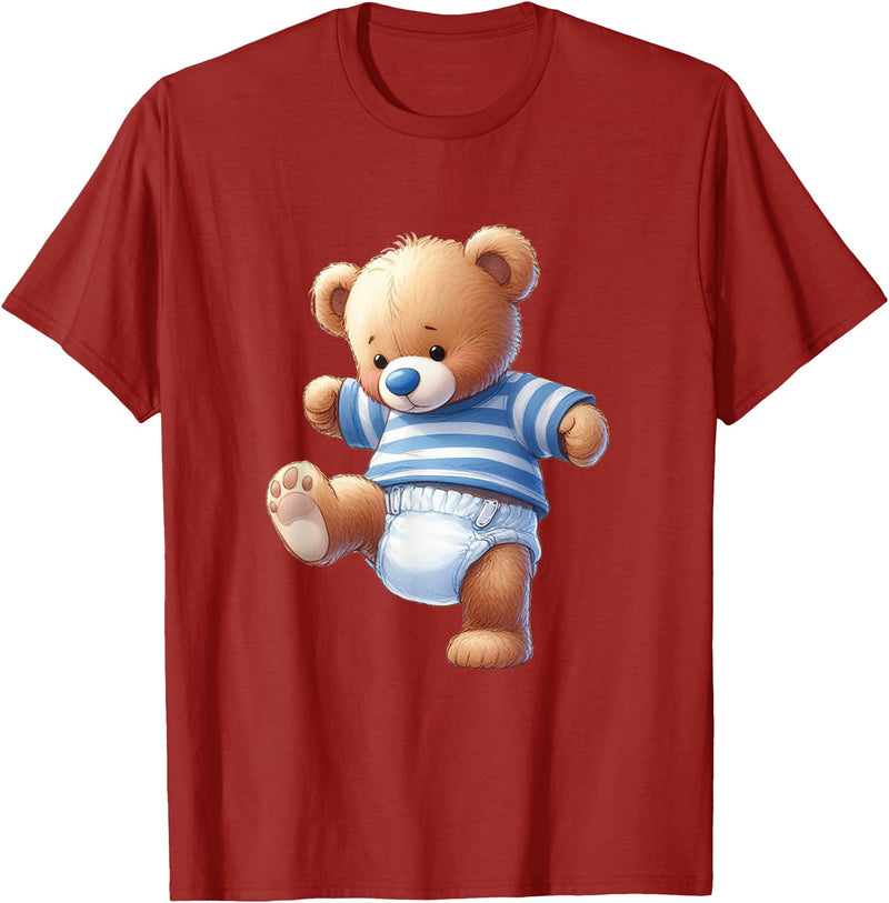 Baby Boy Teddy Bear Baby Shower Gender Reveal T-Shirt - Cranberry Red