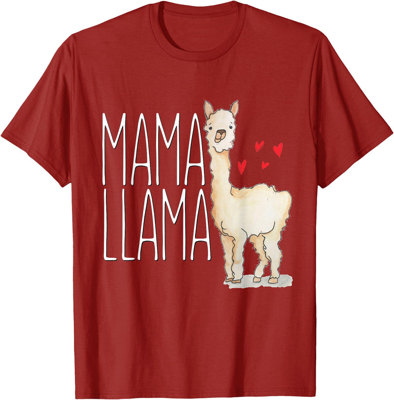 Llama Family Tees NYC Mama Llama Gift Funny Matching Family Tribe Mom Mommy Mum T-Shirt - Cranberry Red