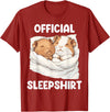 Cute Sleeping Guinea Pigs Pajama Official Sleepshirt Sleeping Guinea Pig Animal Lovers Pajama T-Shirt - Cranberry Red