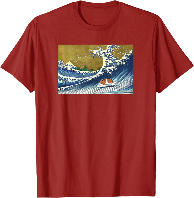 Kids Animal Wheek Cavy Mom Gift T Shirts & Hoodies Funny Retro Vintage Surfing A Great Wave Guinea Pig Lover T-Shirt - Cranberry Red